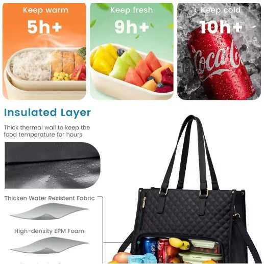 Convenient Insulated Lunch Bag for Commuting Women